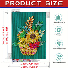 Flower Basket Diamond Painting Kit - Special Shape Crystal Partial