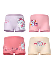 4pcs Girls Animal Boxer Briefs Soft Breathable Kids Underwear