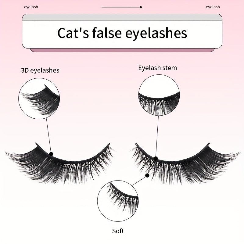 Cat Eye False Eyelashes Fox Eye Series Natural Thick Fluffy Lashes