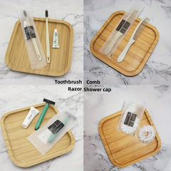 Travel Toothbrush 4Pcs Set Soft Toothbrush Comb Dental Shower Cap Razor