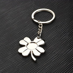 Clover Keychain Fortune Metal Key Ring Purse Bag Backpack Car Key Charm