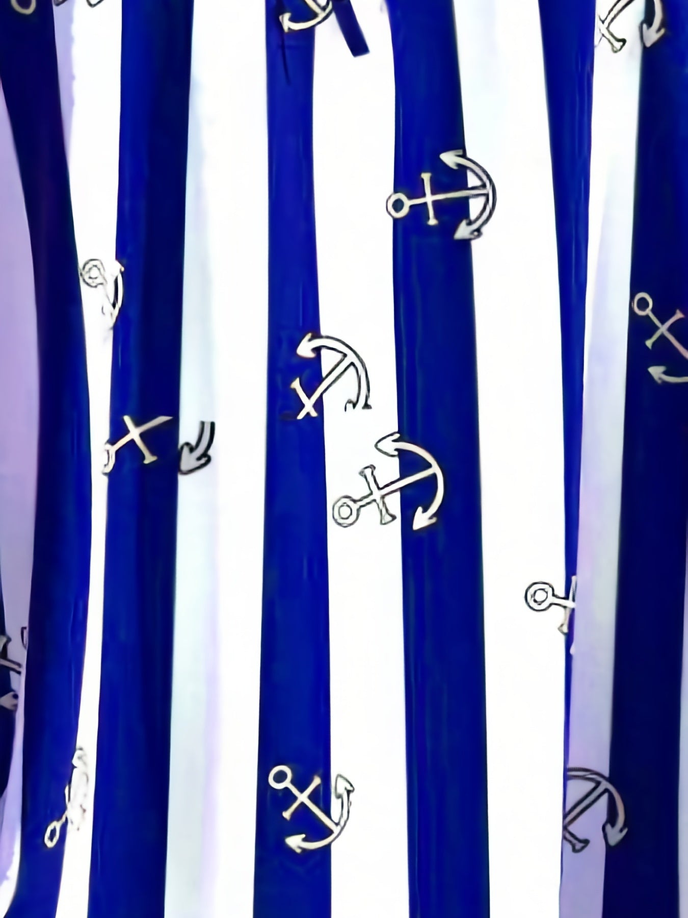 Striped Print Casual Tankini Sets Round Neck Boxer Short Bottom Swimsuit