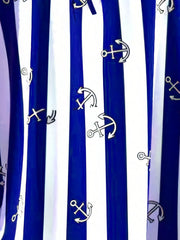Striped Print Casual Tankini Sets Round Neck Boxer Short Bottom Swimsuit