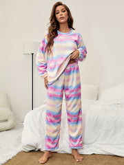 Tie Dye Pajama Set Long Sleeve Crew Neck Top & Lounge Pants