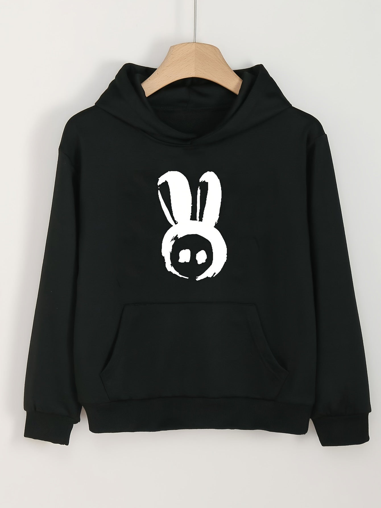 Girls Rabbit Pattern Long Sleeve Hooded Sweatshirt For Girls