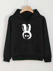 Girls Rabbit Pattern Long Sleeve Hooded Sweatshirt For Girls