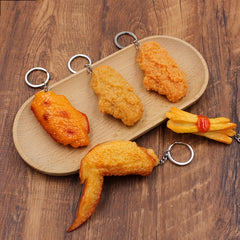 Fried Chicken Keychain Creative Food Charm Backpack Pendant