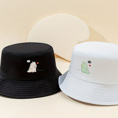 2pcs Cartoon Print Fisherman Hat UV Sunlight Bucket Hat Couple