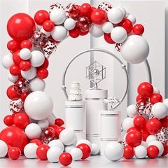 134pcs Red Balloon Garland Set, Variety of Sizes 4-12in, Matte Latex Balloons