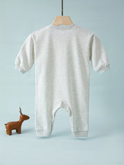 Baby Autumn Long Sleeve Pocket Jumpsuit Cotton Romper