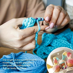 24pcs Crochet Kit: 12 Acrylic Yarn 10g + 12 Knitting Crochet Hooks 2-8mm
