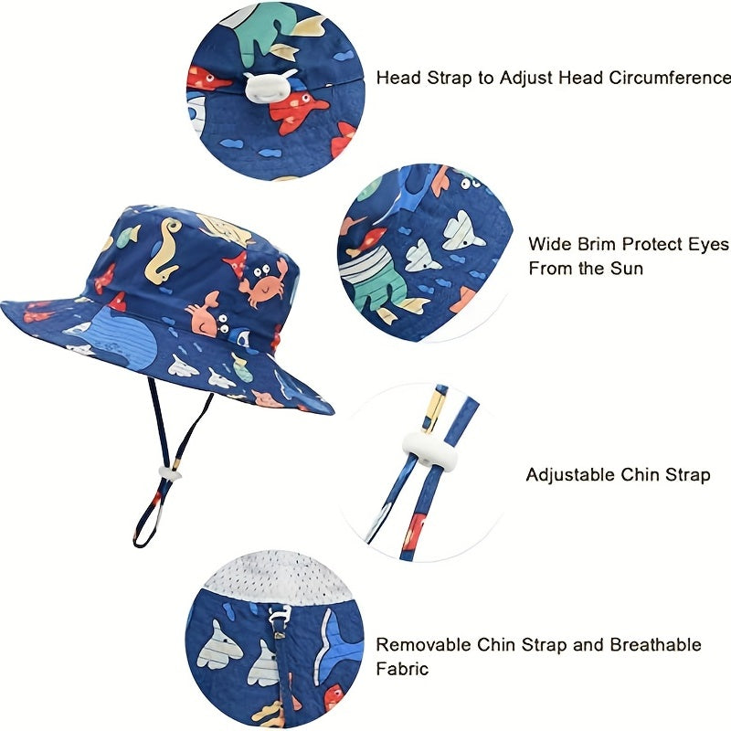 Cartoon Fisherman Hat Wide Brim Sun Protection Bucket Hat