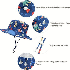 Cartoon Fisherman Hat Wide Brim Sun Protection Bucket Hat
