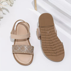 Girls Rhinestone Open Toe Sandals Outdoor Beach Summer Lightweight Shoes