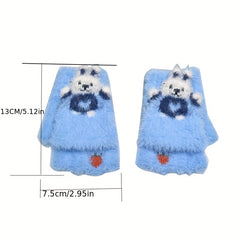 Kids Winter Half-finger Writing Gloves Hand Wash