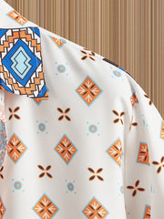 Bohemian Style Men's Short Sleeve Shirt for Summer Holiday