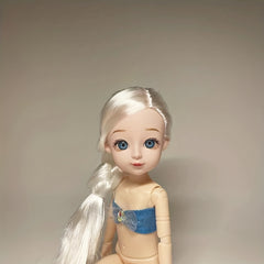 11.8in Jointed Doll with Green Eyes & Hair Braid, Birthday Gift