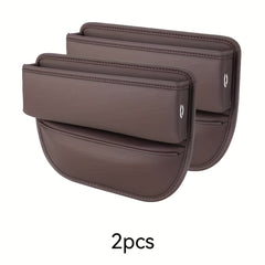 2pcs PU Leather Car Slit Storage Box Car Storage Bag