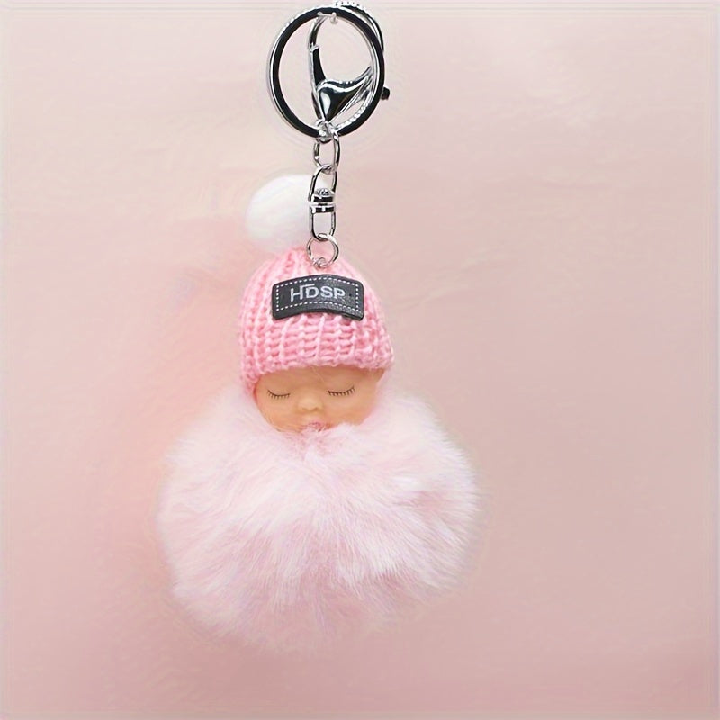 2pcs Hair Ball Keychain Backpack Pendant Christmas Gift