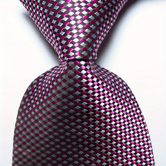 Men's Plaid Style Tie 8 Set Jacquard Woven Necktie