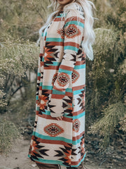 Southwestern Print Long Sleeve Cardigan