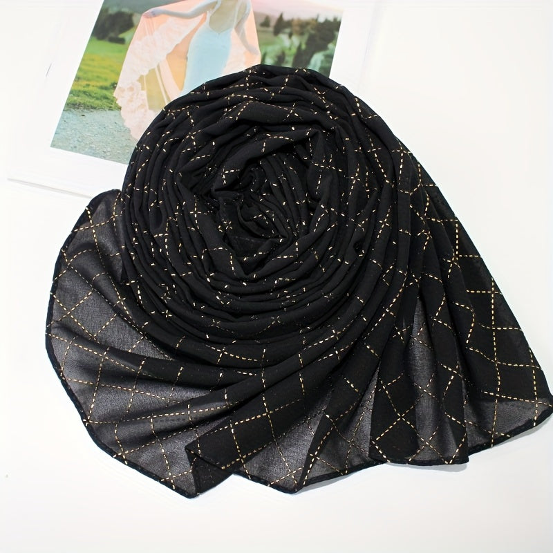 Boho Geometric Pattern Turban Chiffon Hijab