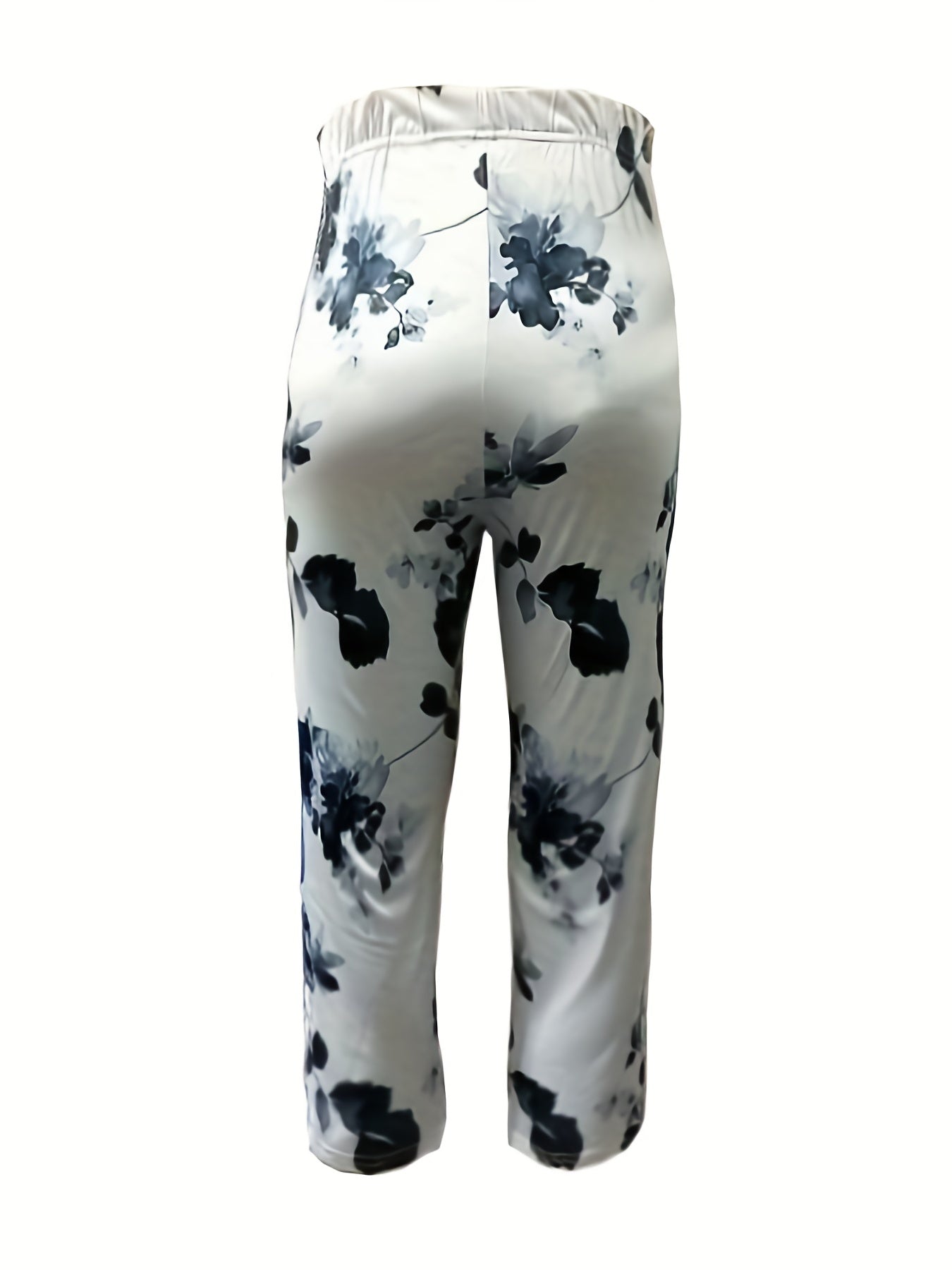 Floral Print Skinny Capris Leggings for Women
