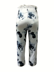 Floral Print Skinny Capris Leggings for Women