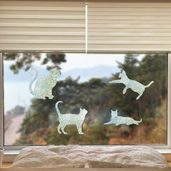 4pcs Cat Window Film for Home Decor and Privacy