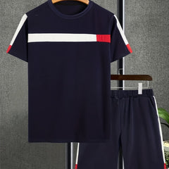 Boys Casual Stripe Short Sleeve T shirt&Shorts Set Summer Kids Clothing