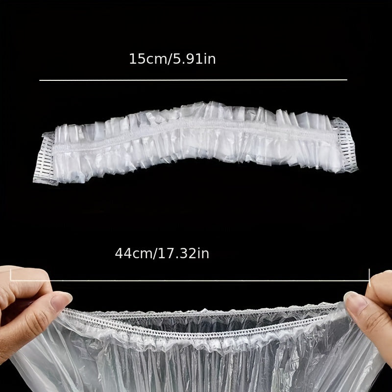 100pcs Disposable Shower Caps Waterproof Plastic Bath Caps for Women