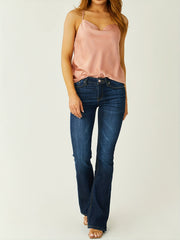 High Stretch Flare Leg Jeans Mid Rise Bell Bottoms