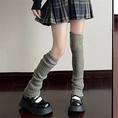 Ribbed Knitted Leg Warmers All match Socks Women's Stockings