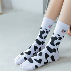 5 Pairs Mixed Pattern Casual Mid Tube Socks Women's Stockings