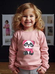 Sweet Panda Graphic Crew Neck Sweatshirt Kids Christmas Gift