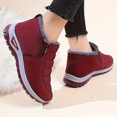 Women's Faux Fur Winter Snow Boots Anti slip Comfy Slip on Shoes