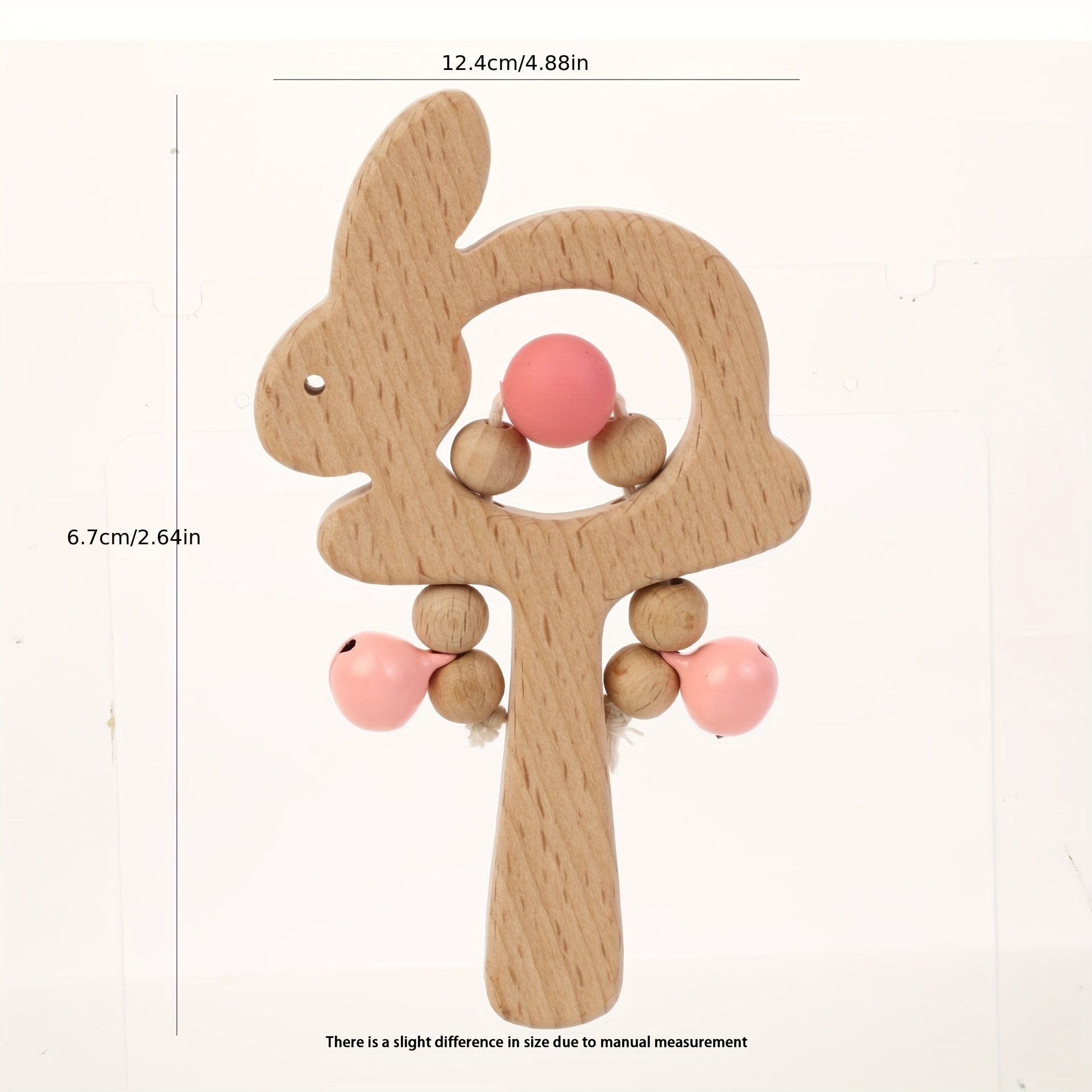 Beech Rabbit Rattle Wooden Silicone Children's Early Education Toy