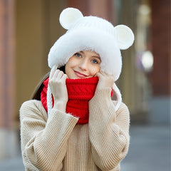 Women's Winter Set: Fleece-Lined Hat & Infinity Scarf