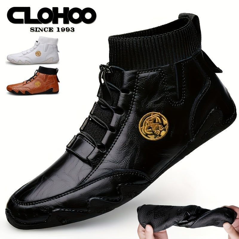 CLOHOO Men's Light Brown Casual Boots for Daily Wear