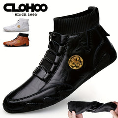 CLOHOO Men's Light Brown Casual Boots for Daily Wear