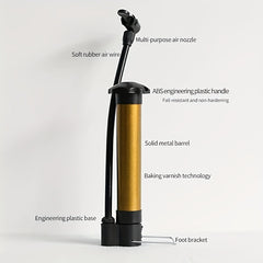 Portable Air Pump Set with Needles & Mesh Bag for Balls