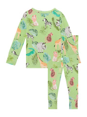 Animal Pattern Kid's Pajamas 2pcs Set Long Sleeve Top & Pants Girl's Loungewear