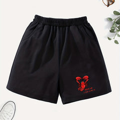 Girls' Lobster Graphic Casual Shorts with Pockets