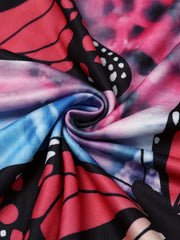 Tie Dye & Butterfly Print Tee Sleep Dress