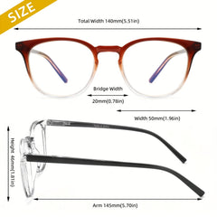 Retro Round Reading Glasses Light Blocking Anti Fatigue Presbyopia Reader
