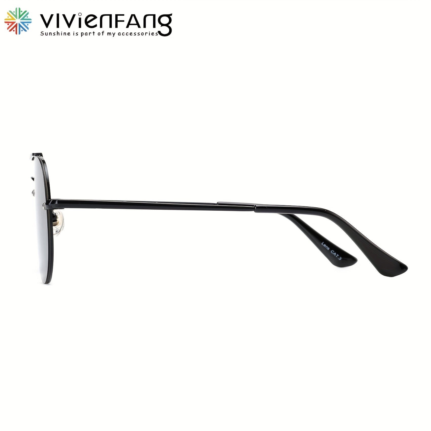 VIVIENFANG Rimless Polarized Aviator Sunglasses Retro 70s Top Bar UV Protection
