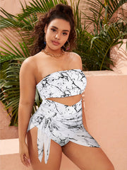 Vacay Bikini Set Tie Dye Tube Top & Wrap Tie Underwear Two Piece Set