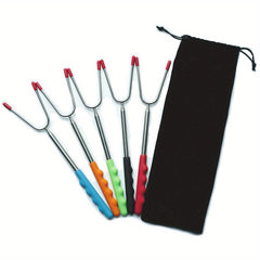 10pcs Roasting Sticks Extendable Stainless Steel Skewer Fork Roasting Smores
