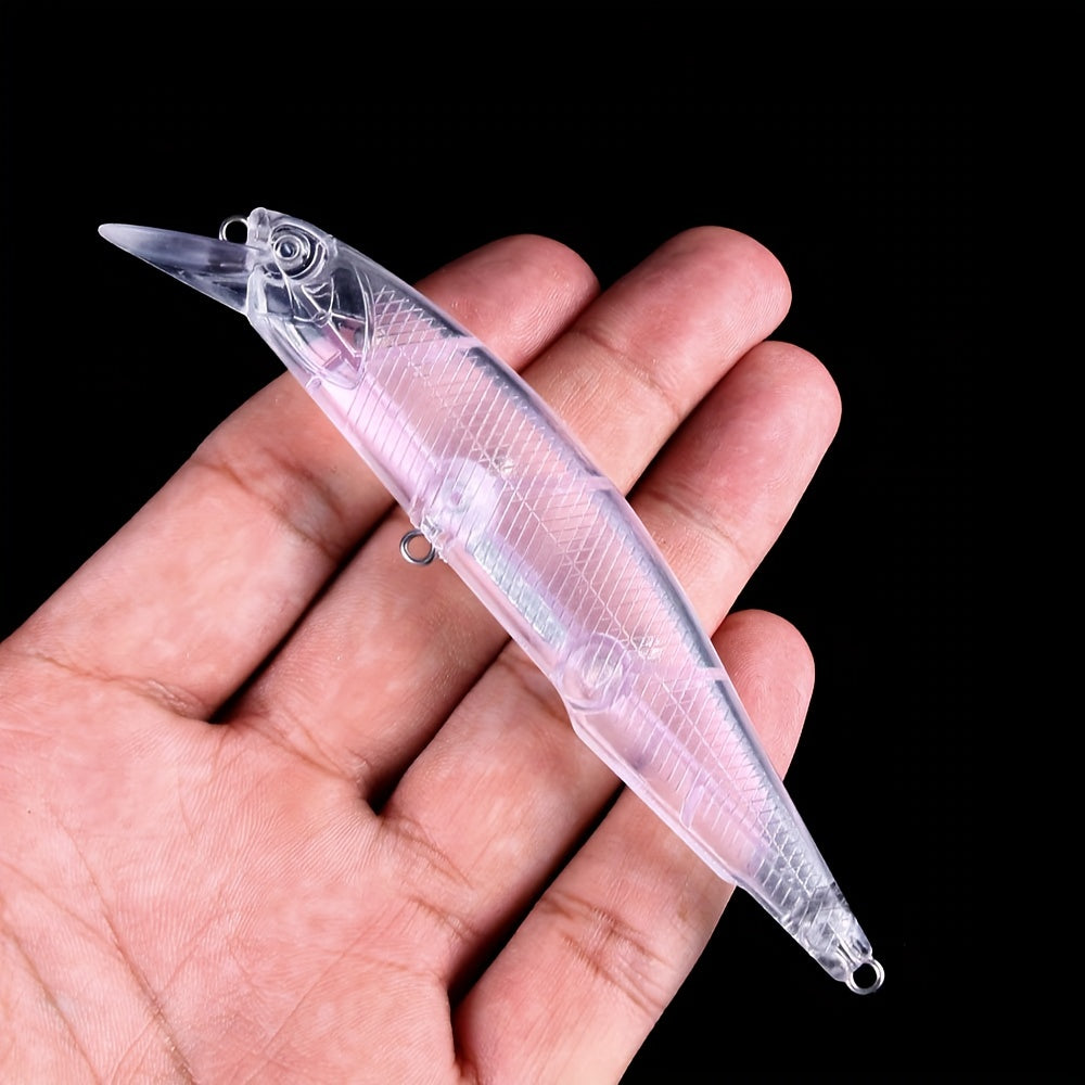 10pcs 12g Unpainted Minnow Lures DIY Fishing Tackle