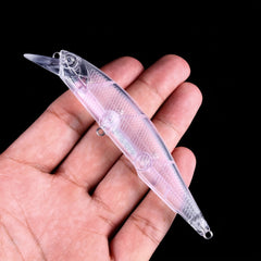 10pcs 12g Unpainted Minnow Lures DIY Fishing Tackle